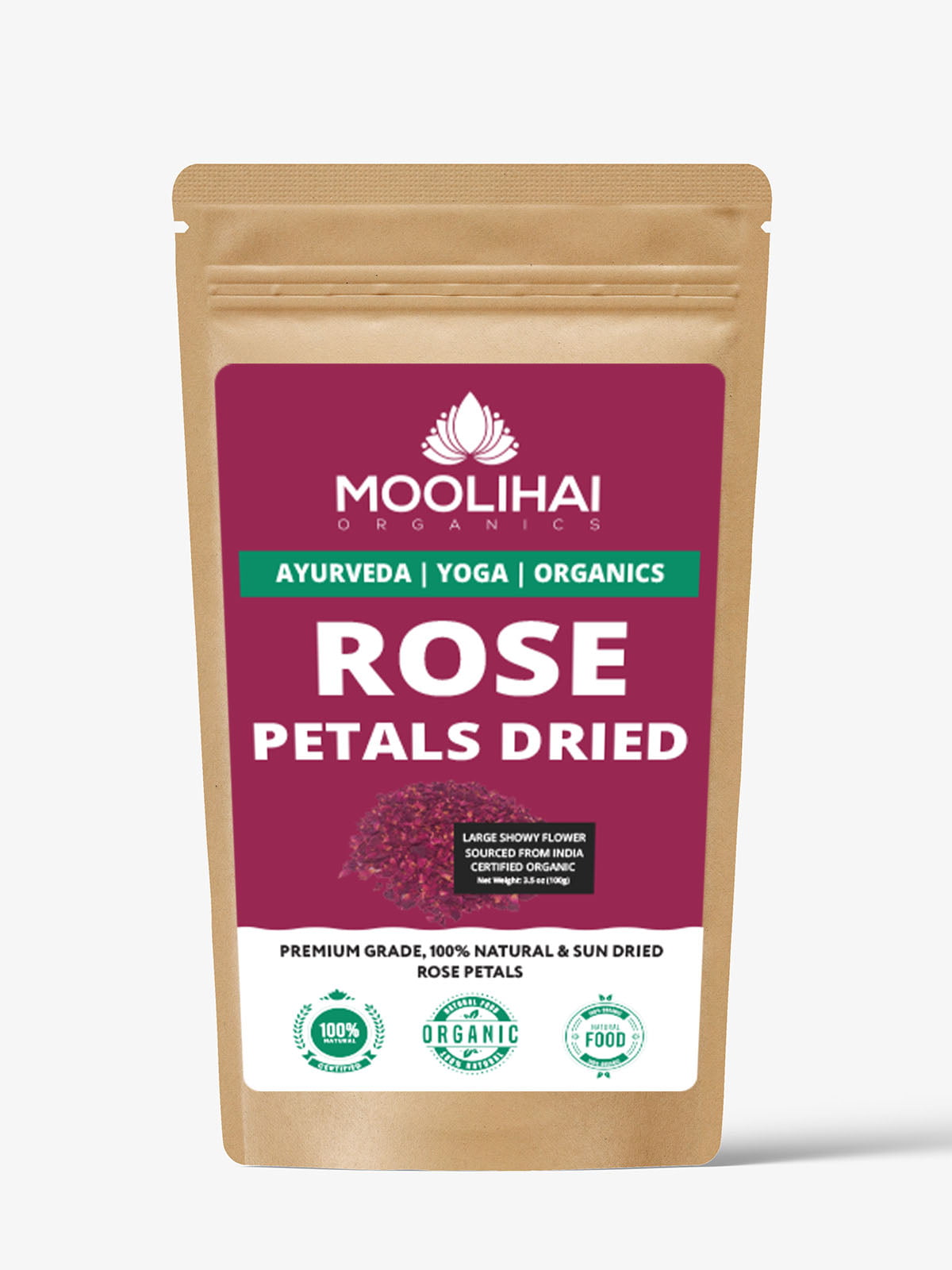 Natural Rose Petal Powder Organic 100g For Skin Face Sun Dried